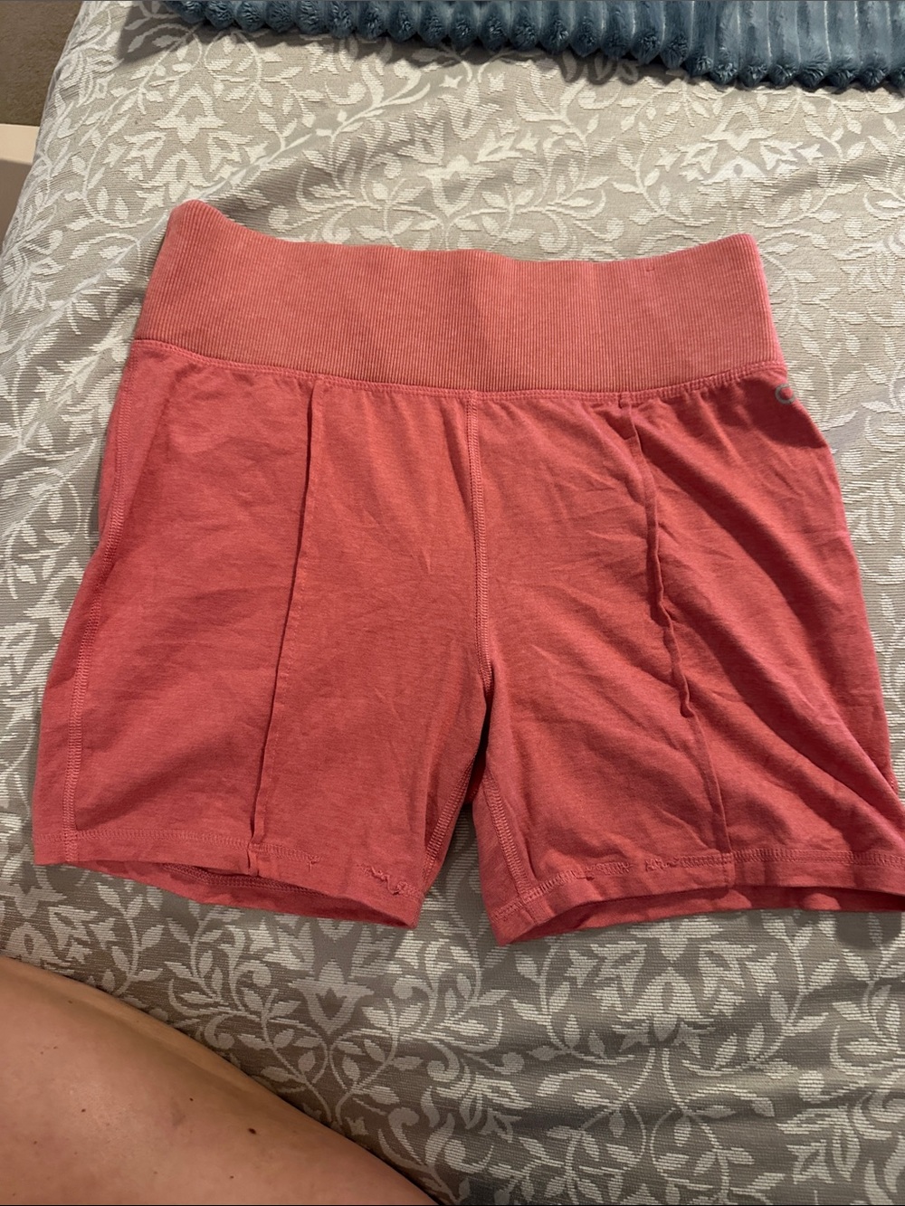 Women’s High-Waist Stretch Shorts - Rose 5” inseam.